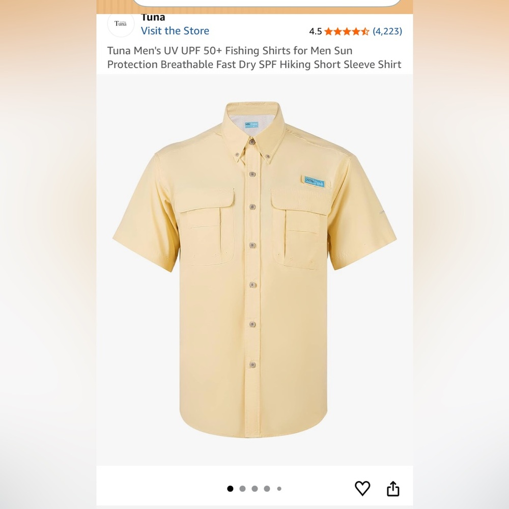 Tuna Men's Casual Yellow Button Down Shirt